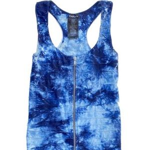 Bebe Tie Dye Zip Front Bodycon Dress